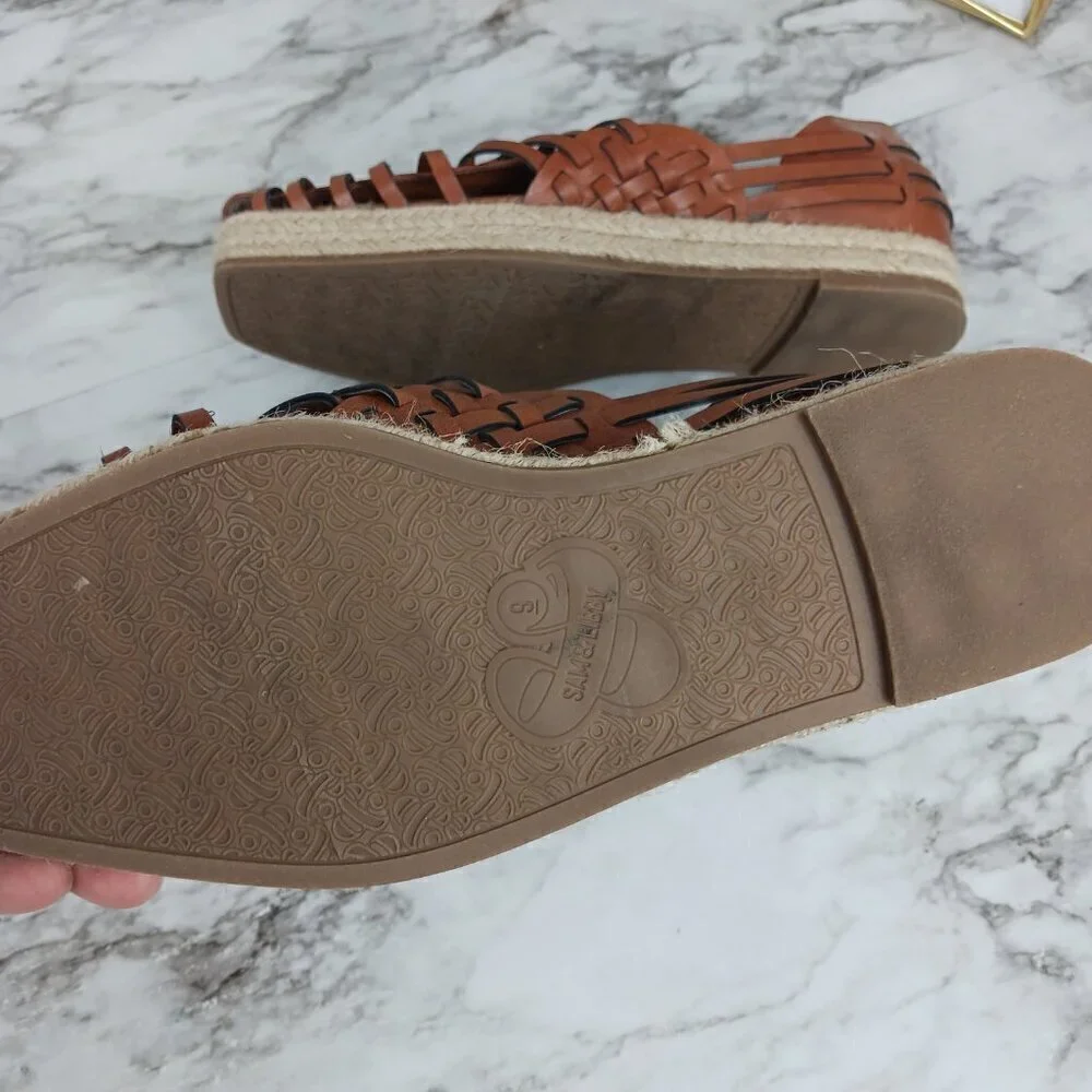 SAM & LIBBY Women's Asha Espadrille Saddle Slip-On Shoes Brown Size 9